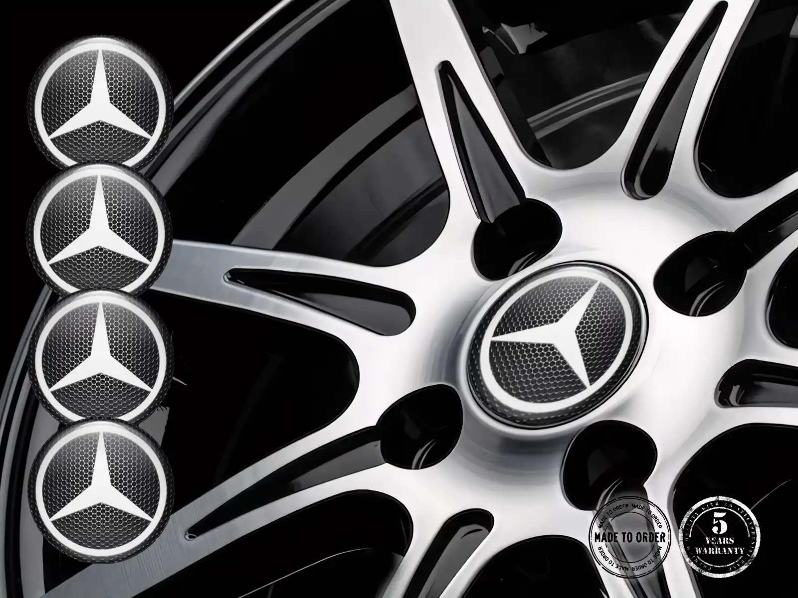 Mercedes Calcomanías de Rueda Versión Pegatinas de Resina
